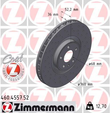 Obrázok Brzdový kotúč ZIMMERMANN SPORT COAT Z 460455752