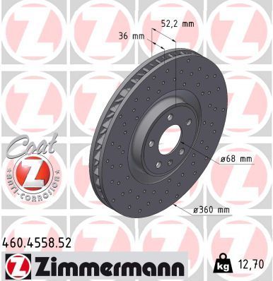 Obrázok Brzdový kotúč ZIMMERMANN SPORT COAT Z 460455852