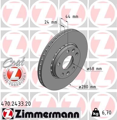 Obrázok Brzdový kotúč ZIMMERMANN COAT Z 470243320