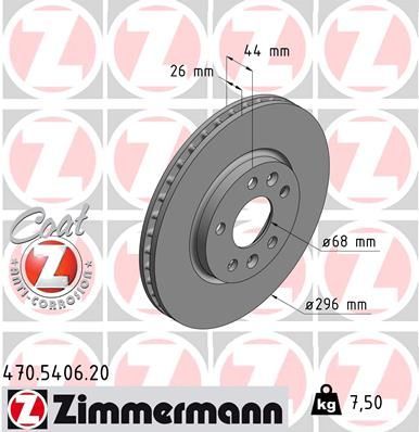 Obrázok Brzdový kotúč ZIMMERMANN COAT Z 470540620