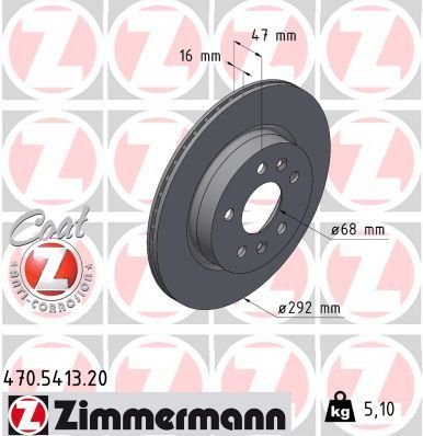 Obrázok Brzdový kotúč ZIMMERMANN COAT Z 470541320