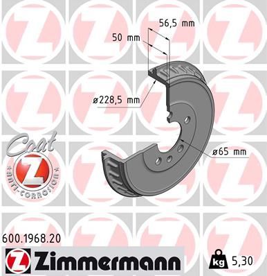 Obrázok Brzdový bubon ZIMMERMANN COAT Z 600196820