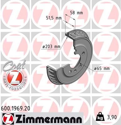 Obrázok Brzdový bubon ZIMMERMANN COAT Z 600196920