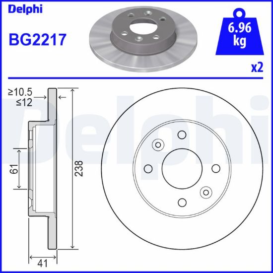 Obrázok Brzdový kotúč DELPHI  BG2217
