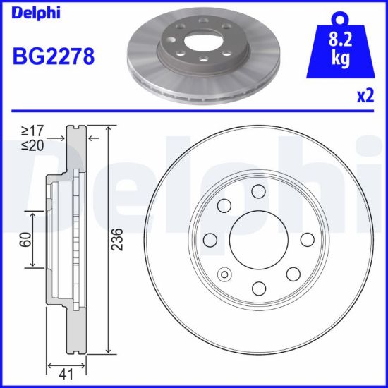 Obrázok Brzdový kotúč DELPHI  BG2278