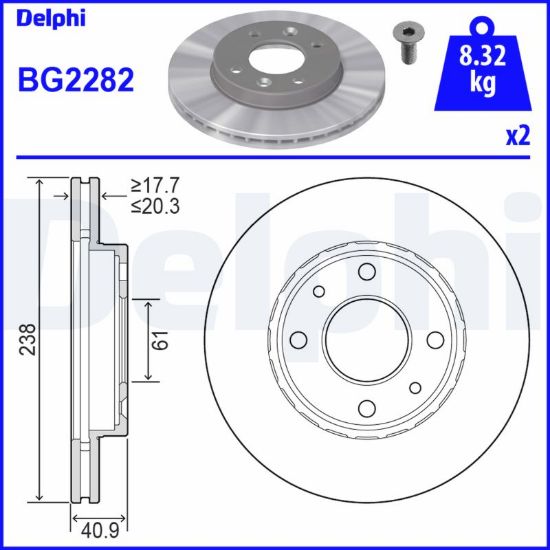 Obrázok Brzdový kotúč DELPHI  BG2282
