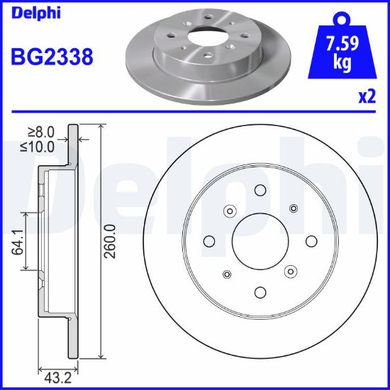 Obrázok Brzdový kotúč DELPHI  BG2338