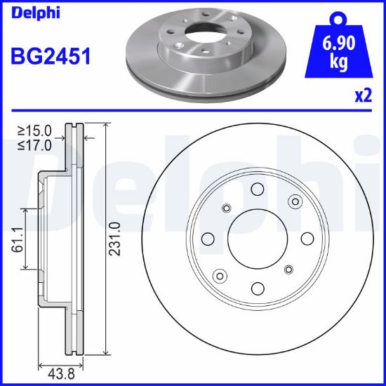 Obrázok Brzdový kotúč DELPHI  BG2451