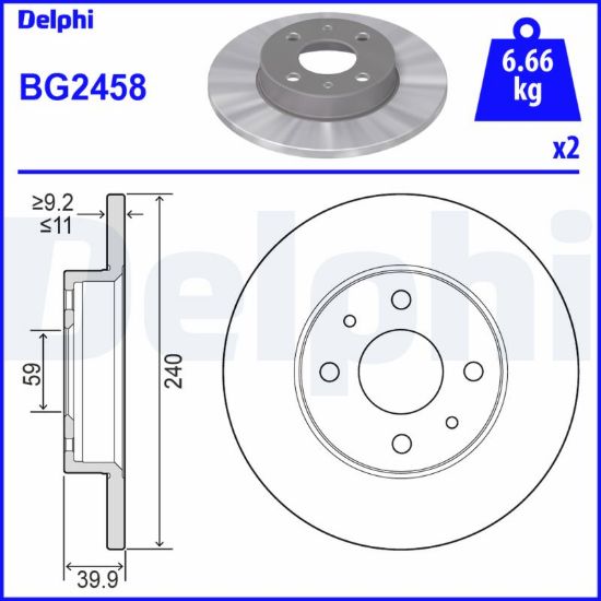 Obrázok Brzdový kotúč DELPHI  BG2458