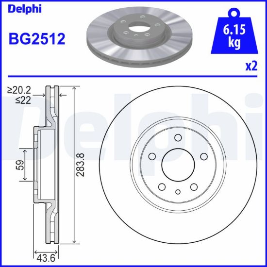 Obrázok Brzdový kotúč DELPHI  BG2512