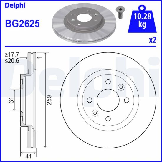 Obrázok Brzdový kotúč DELPHI  BG2625