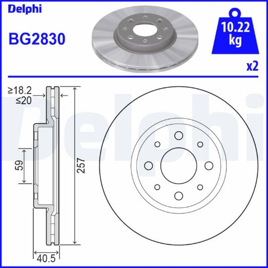 Obrázok Brzdový kotúč DELPHI  BG2830