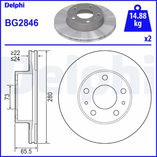 Obrázok Brzdový kotúč DELPHI  BG2846