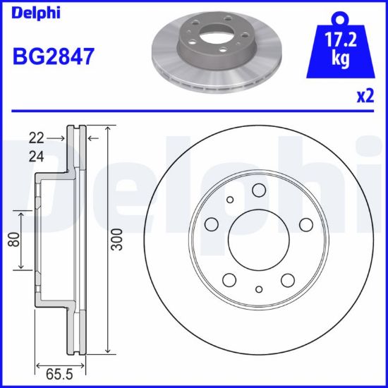 Obrázok Brzdový kotúč DELPHI  BG2847