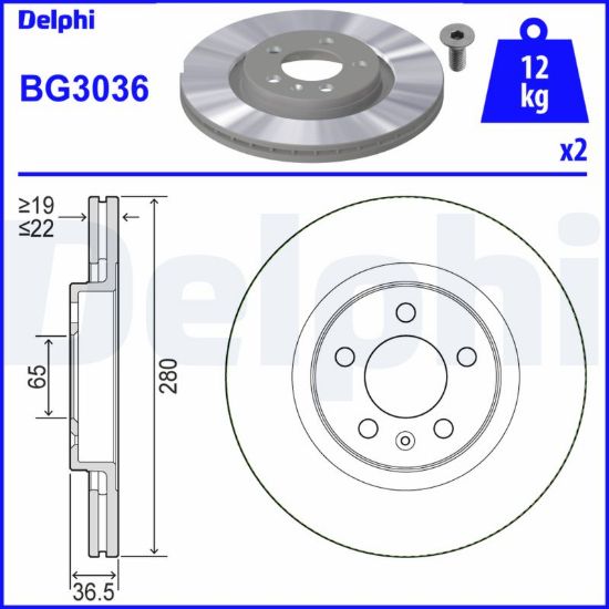 Obrázok Brzdový kotúč DELPHI  BG3036
