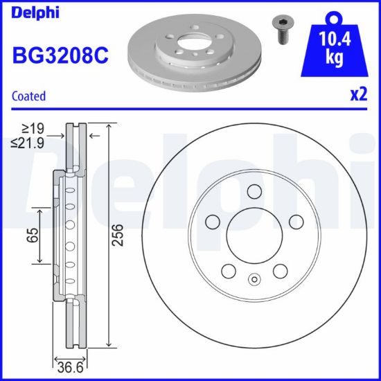 Obrázok Brzdový kotúč DELPHI  BG3208C