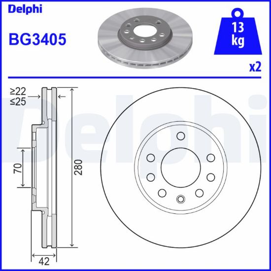 Obrázok Brzdový kotúč DELPHI  BG3405