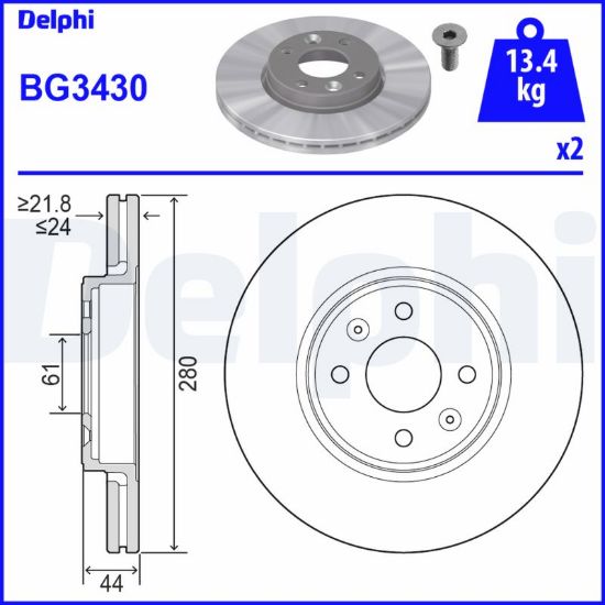 Obrázok Brzdový kotúč DELPHI  BG3430