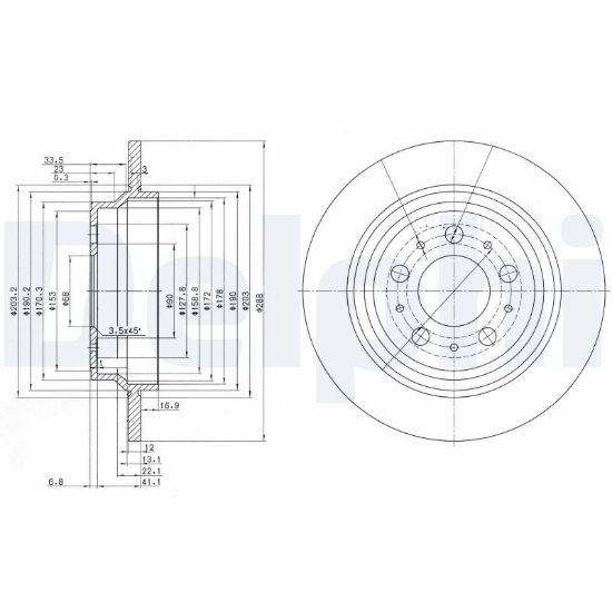 Obrázok Brzdový kotúč DELPHI  BG3515
