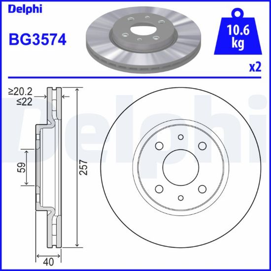 Obrázok Brzdový kotúč DELPHI  BG3574
