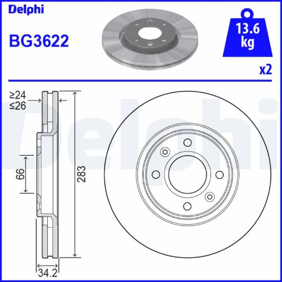 Obrázok Brzdový kotúč DELPHI  BG3622