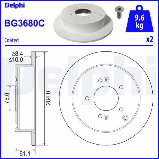 Obrázok Brzdový kotúč DELPHI  BG3680C