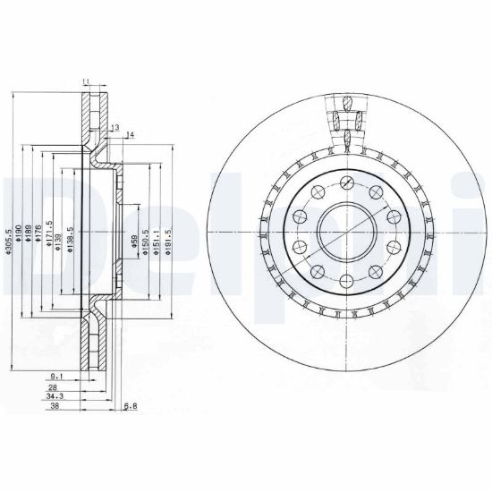 Obrázok Brzdový kotúč DELPHI  BG3723