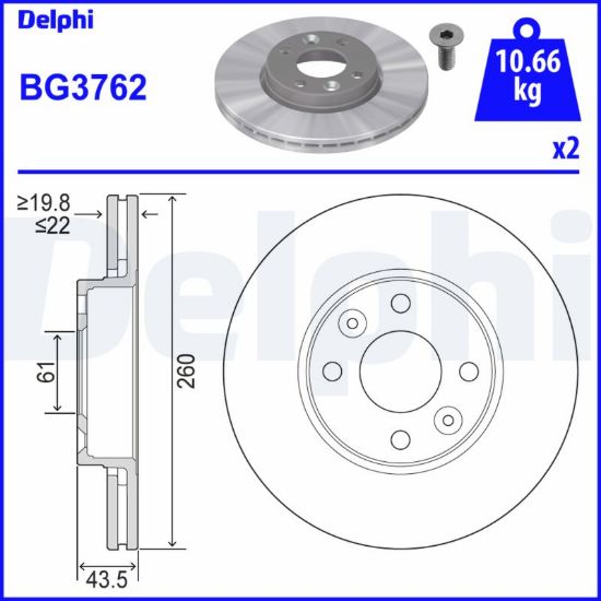 Obrázok Brzdový kotúč DELPHI  BG3762