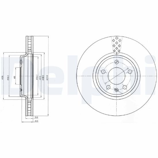 Obrázok Brzdový kotúč DELPHI  BG4080C