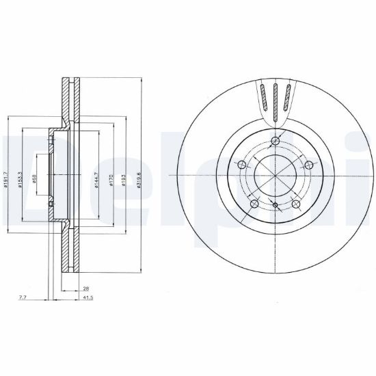 Obrázok Brzdový kotúč DELPHI  BG4107