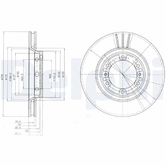 Obrázok Brzdový kotúč DELPHI  BG4132