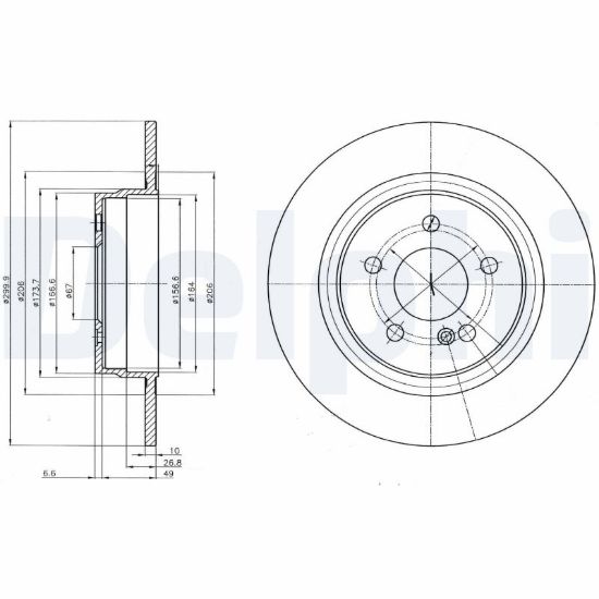 Obrázok Brzdový kotúč DELPHI  BG4153C