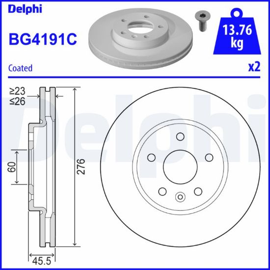 Obrázok Brzdový kotúč DELPHI  BG4191C