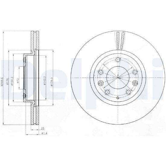 Obrázok Brzdový kotúč DELPHI  BG4255C