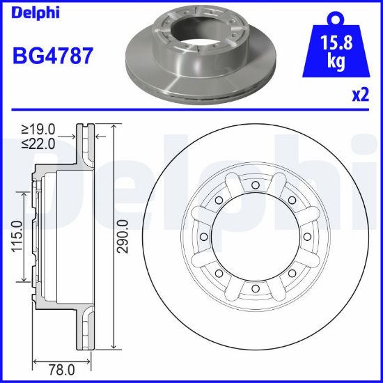 Obrázok Brzdový kotúč DELPHI  BG4787