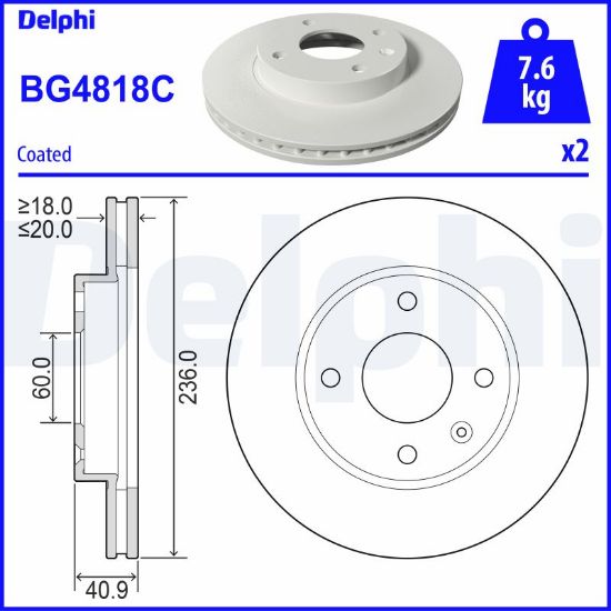 Obrázok Brzdový kotúč DELPHI  BG4818C