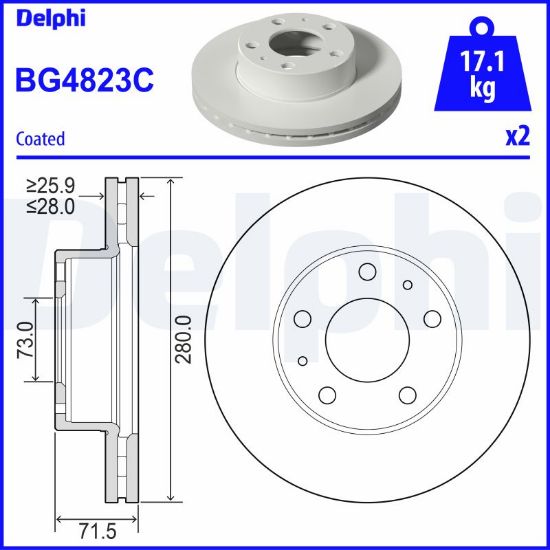 Obrázok Brzdový kotúč DELPHI  BG4823C