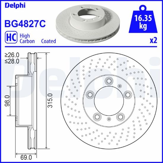 Obrázok Brzdový kotúč DELPHI  BG4827C