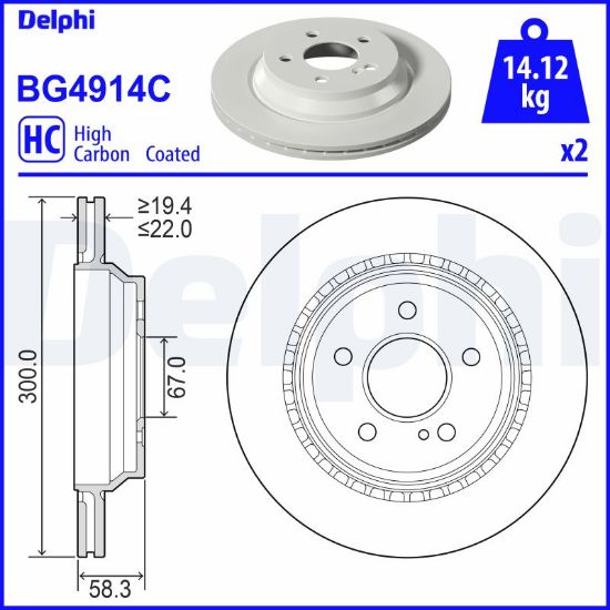 Obrázok Brzdový kotúč DELPHI  BG4914C
