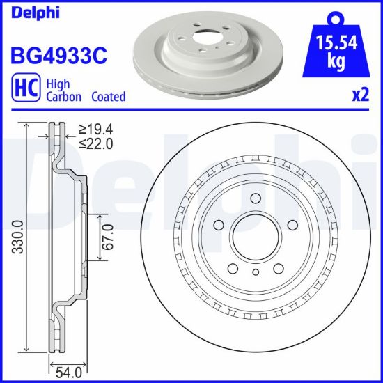 Obrázok Brzdový kotúč DELPHI  BG4933C