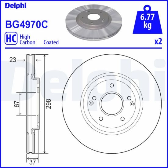 Obrázok Brzdový kotúč DELPHI  BG4970C