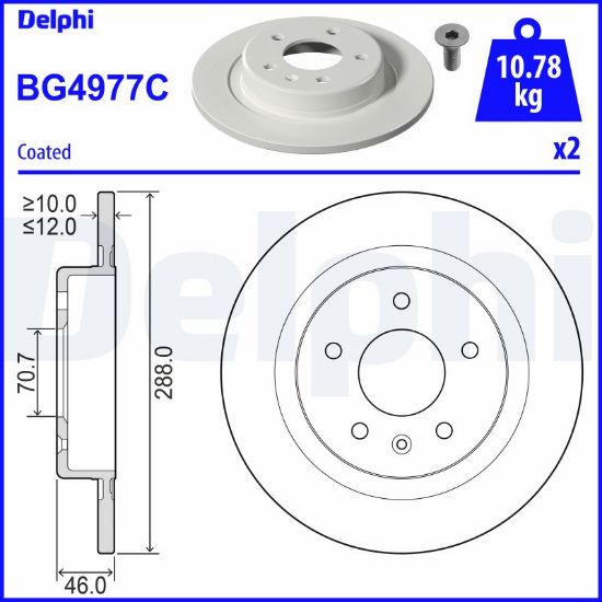 Obrázok Brzdový kotúč DELPHI  BG4977C