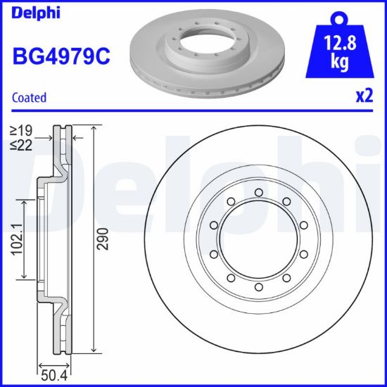 Obrázok Brzdový kotúč DELPHI  BG4979C