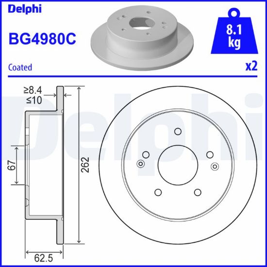 Obrázok Brzdový kotúč DELPHI  BG4980C