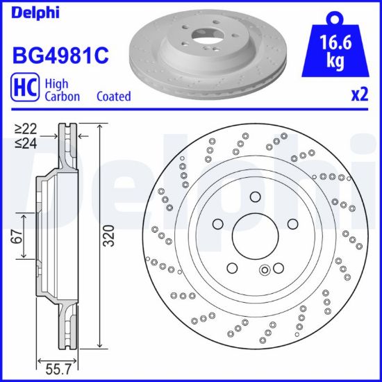 Obrázok Brzdový kotúč DELPHI  BG4981C