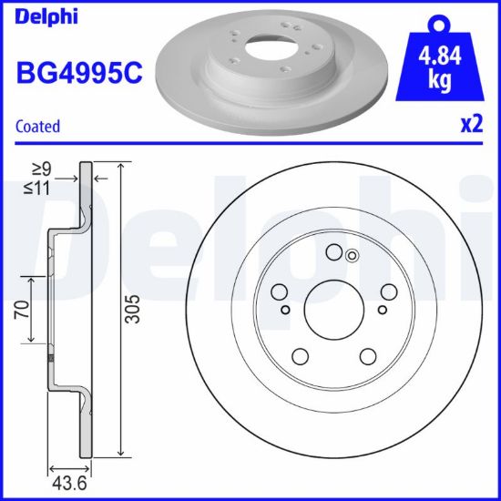 Obrázok Brzdový kotúč DELPHI  BG4995C