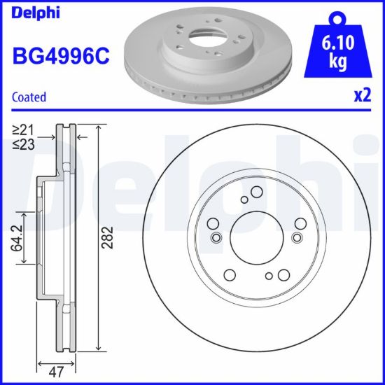 Obrázok Brzdový kotúč DELPHI  BG4996C