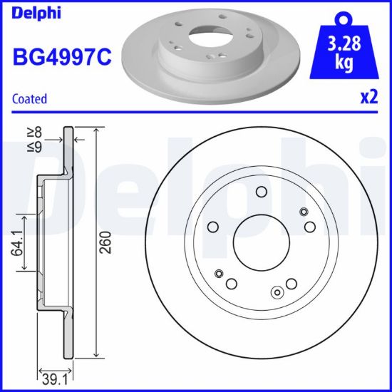 Obrázok Brzdový kotúč DELPHI  BG4997C