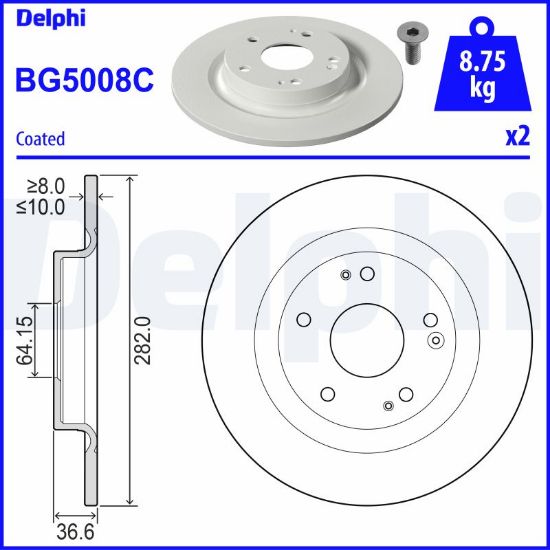 Obrázok Brzdový kotúč DELPHI  BG5008C