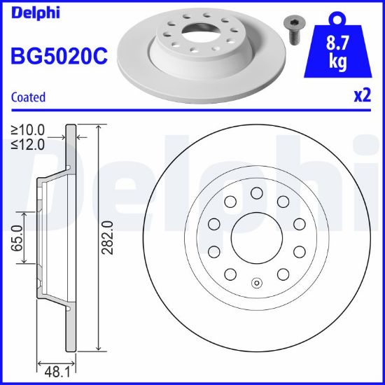 Obrázok Brzdový kotúč DELPHI  BG5020C